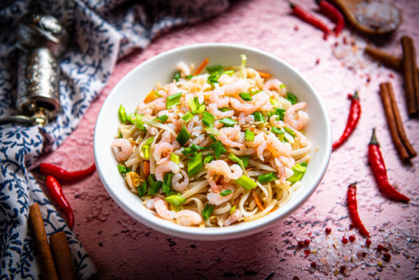 80. Riisinuudlid krevettidega / Shrimp rice noodles